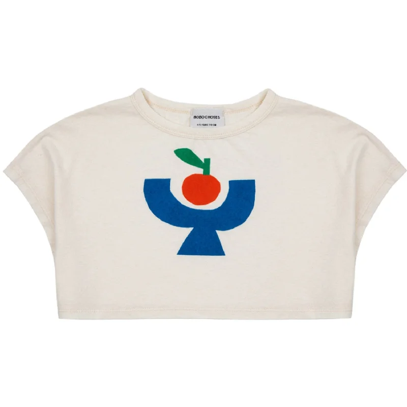 CroptopplainBobo Choses Tomato Plate Cropped T-Shirt Offwhite