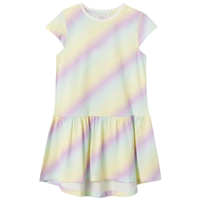 T-shirt DressName it White Alyssum Rainbow AOP Vigga Dress