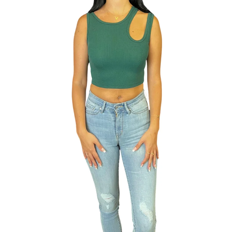 CroptopvirtualDouble Straps Sleeveless Cropped Top