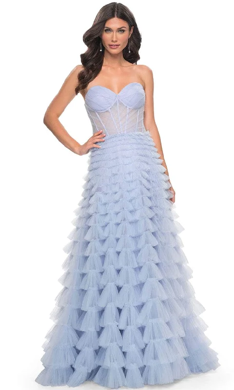 TightdefenseLa Femme 32447 - Ruffled A-Line Prom Gown