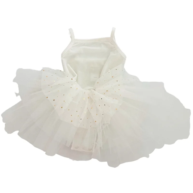 Wind DressDolly by Le Petit Tom Velvet Leotard With Tulle Tutu Dress Off White