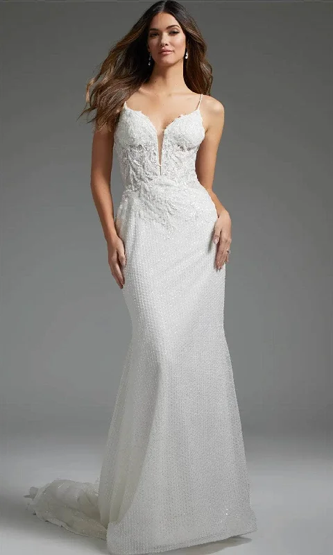 TightshoeJovani JB40639 - Spaghetti Strap Beaded Bridal Gown