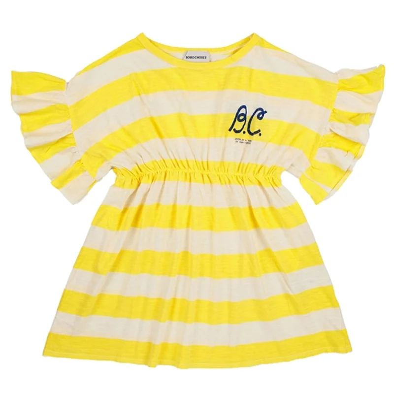 Golf DressBobo Choses Yellow Stripes Ruffle Dress