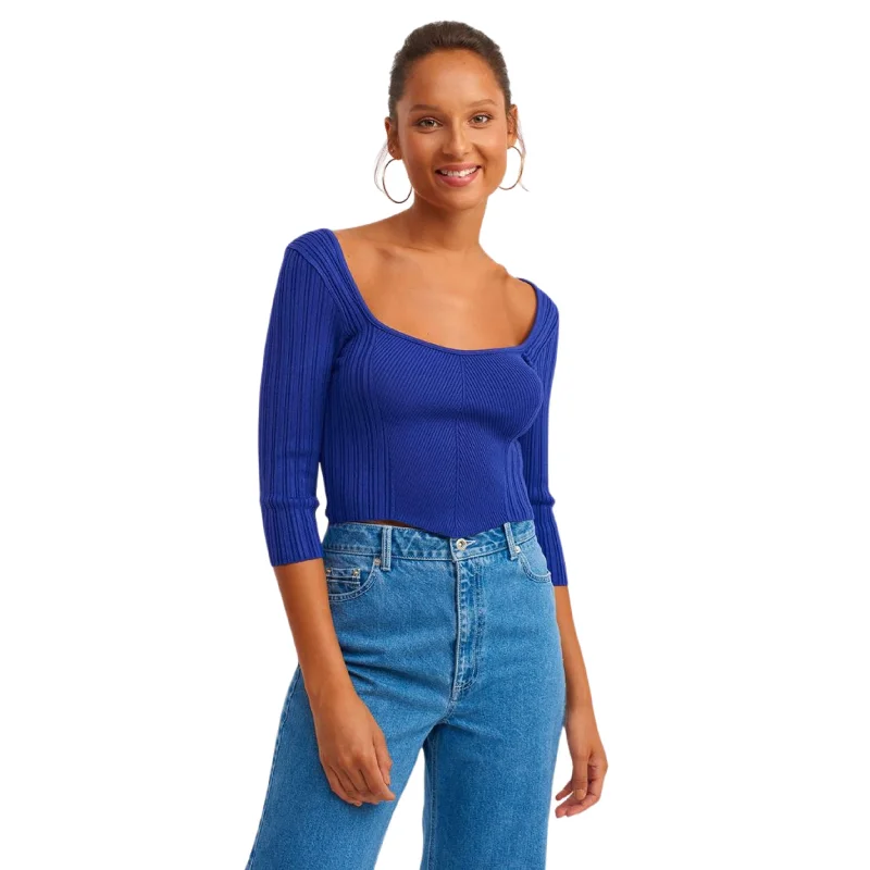 CroptopdetailOXXO - Knitted Detailed Crop blouse