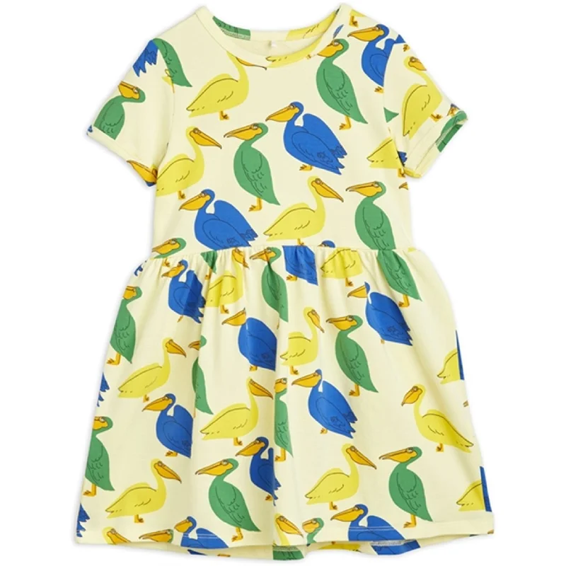 Waterproof DressMini Rodini Pelican AOP Dress Yellow