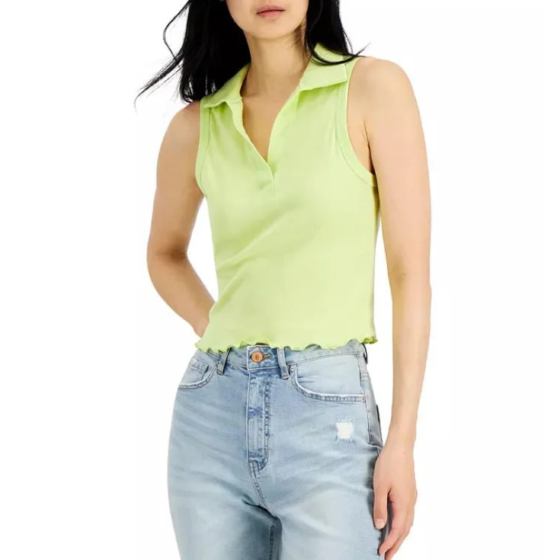 CroptopsmartJUST POLLY - Cropped Polo Tank Top