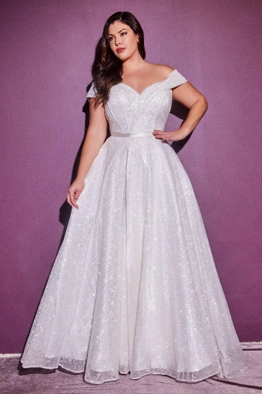 TightsuitCinderella Divine CD214WC Off Shoulder Long Plus Size Wedding Dress