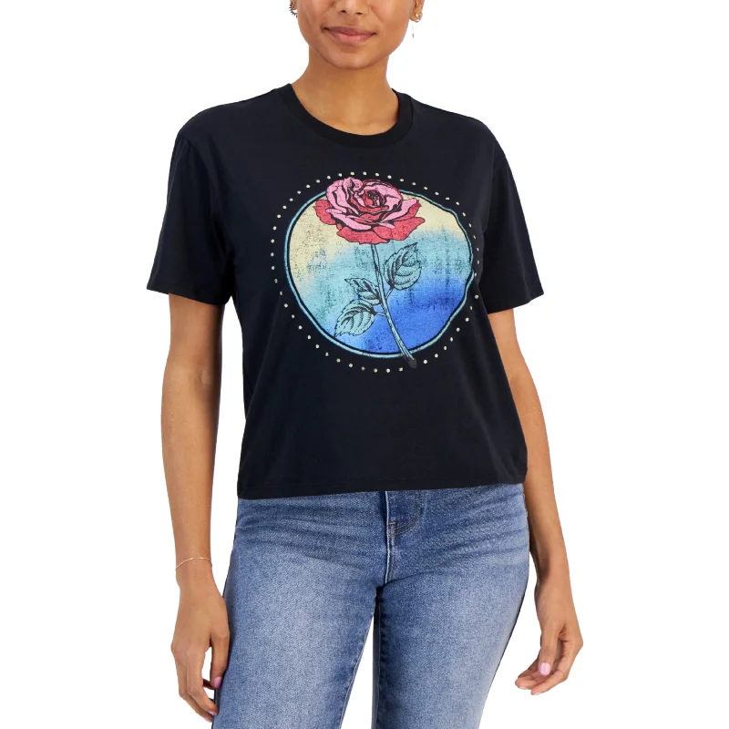 CroptopchicREBELLIOUS ONE - Cropped Rose Short Sleeve T-Shirt