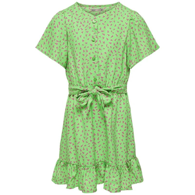 Formal DressKids ONLY Summer Green Lino AOP Belt Dress