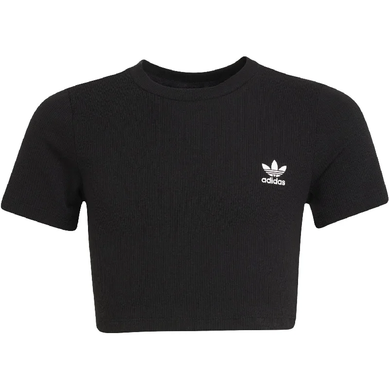 Croptopsecurityadidas Originals Black Rib Crop Tee