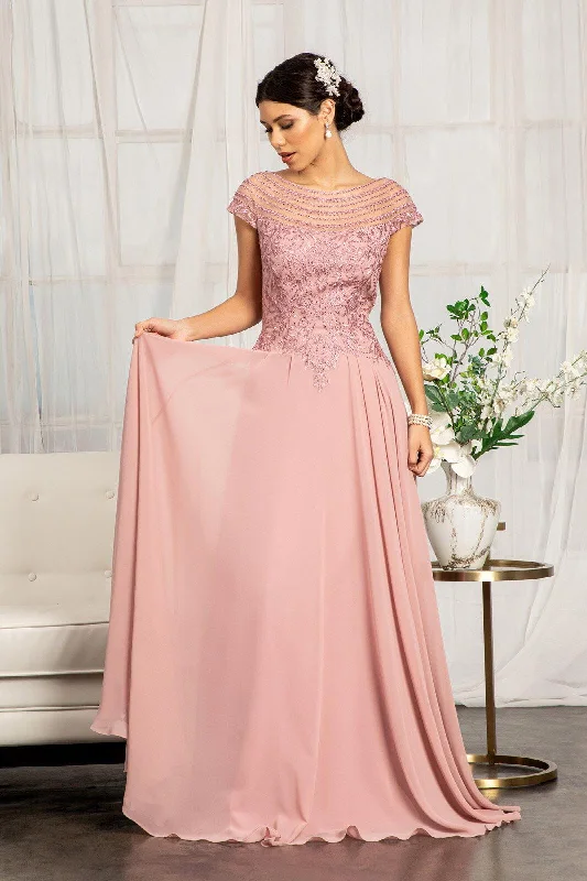 TightstructureLong Formal Chiffon Mother of the Bride Dress