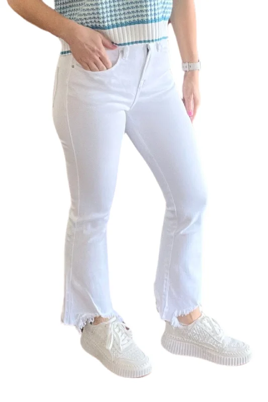 CroptopchicWhite High Rise Crop Flare Jeans