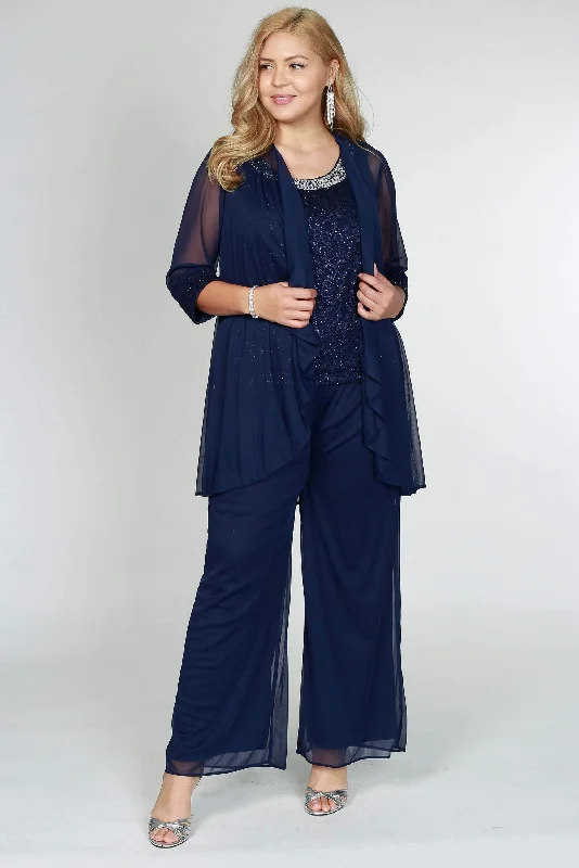 TightactivewearR&M Richards 5008P Petite Lace Pant Suit