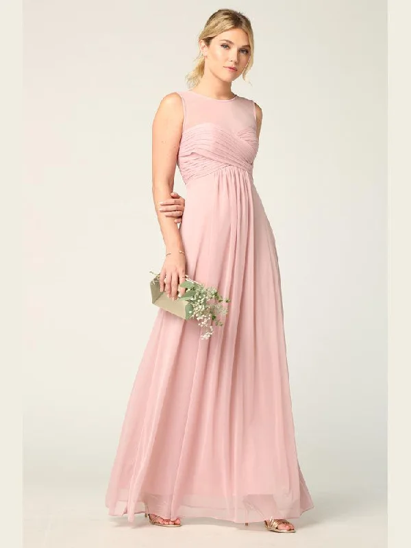 TightharmonyLong Sleeveless Bridesmaids Stretch Chiffon Dress