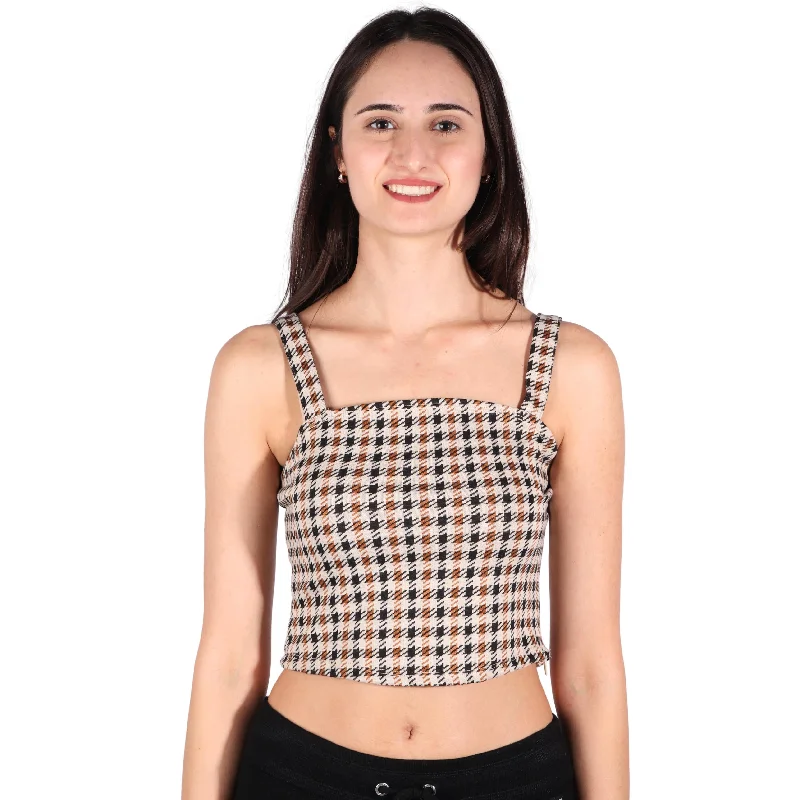 CroptopartisanSELF ESTEEM - Houndstooth Crop Top