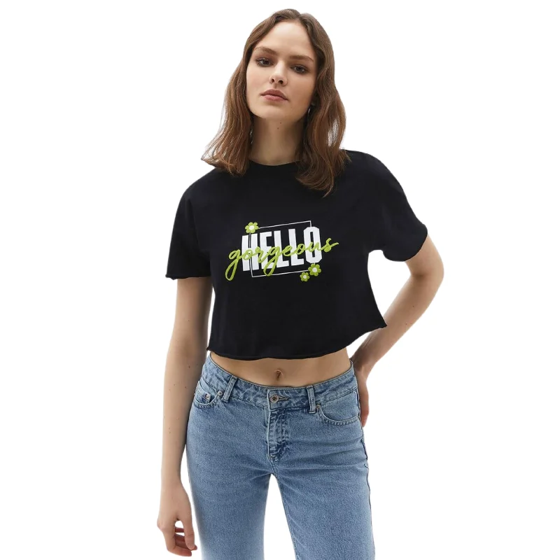 CroptopplatformOXXO - Printed Crop T-Shirt