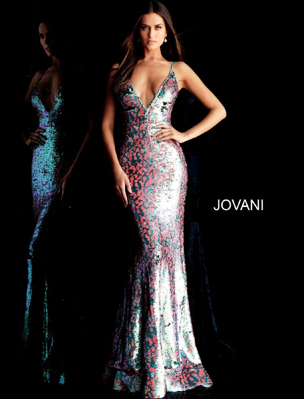 TightspotJovani 67314 Plunging Neck Sequin Long Party Dress Sale