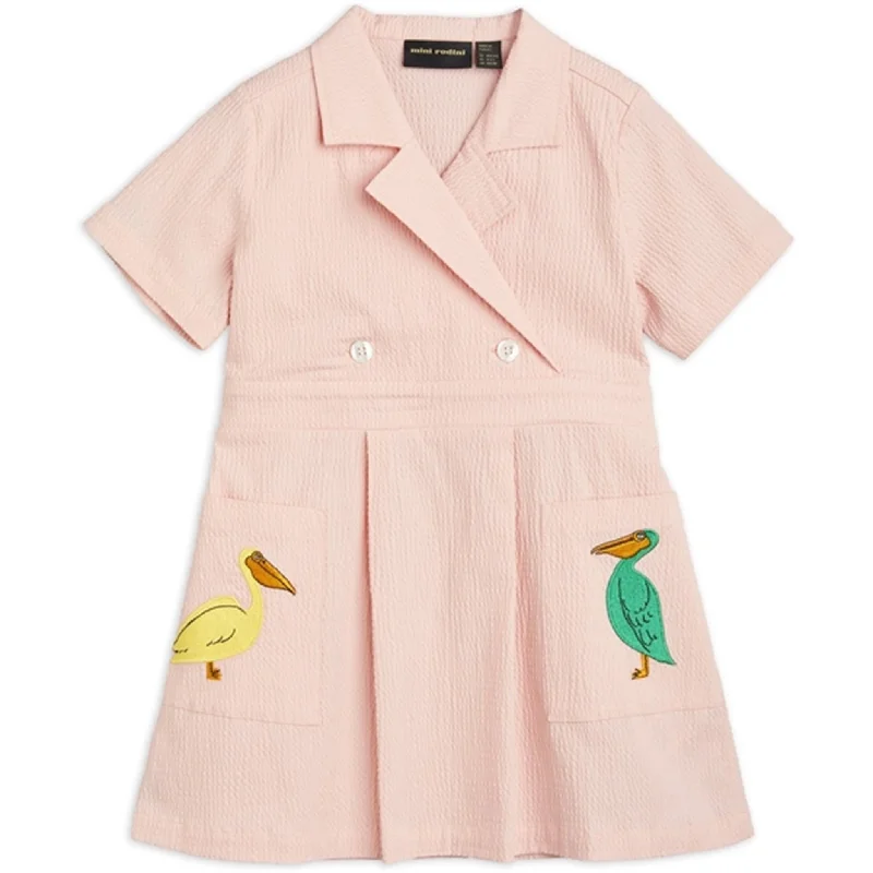 Fleece-lined DressMini Rodini Pelican Woven Dress Pink