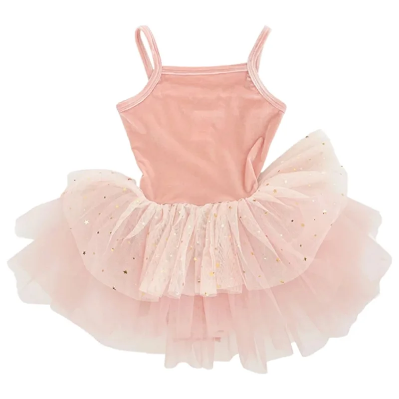 Tactical DressDolly by Le Petit Tom Velvet Leotard With Tulle Tutu Dress Ballet Pink