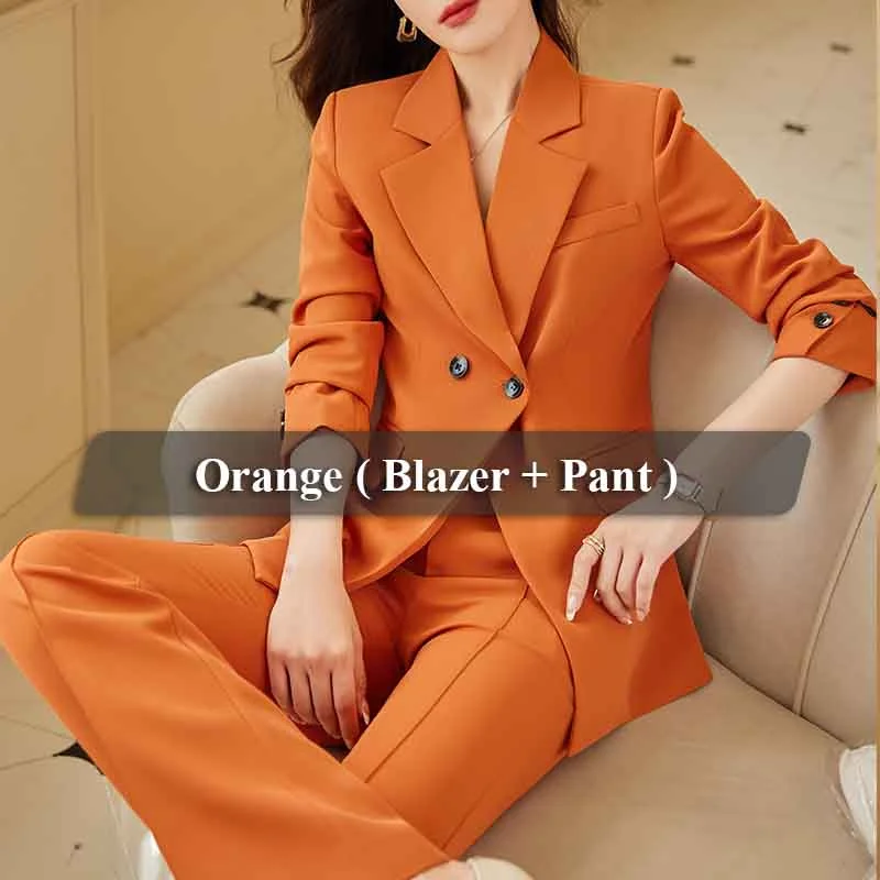 2 Piece Orange Pant Suit