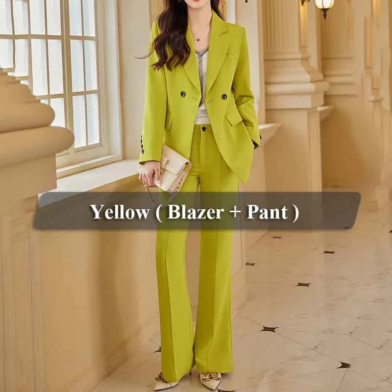 2 Piece Yellow Pant Suit