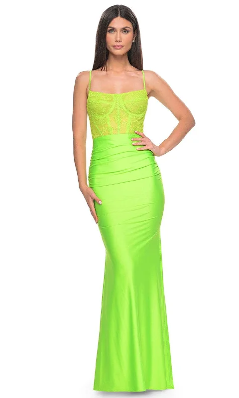 TightlegLa Femme 32322 - Scoop Lace-Up Back Prom Gown