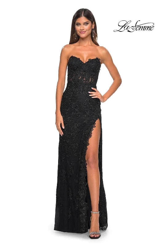 TightstructureLa Femme 32437 - Strapless Embroidered Prom Gown