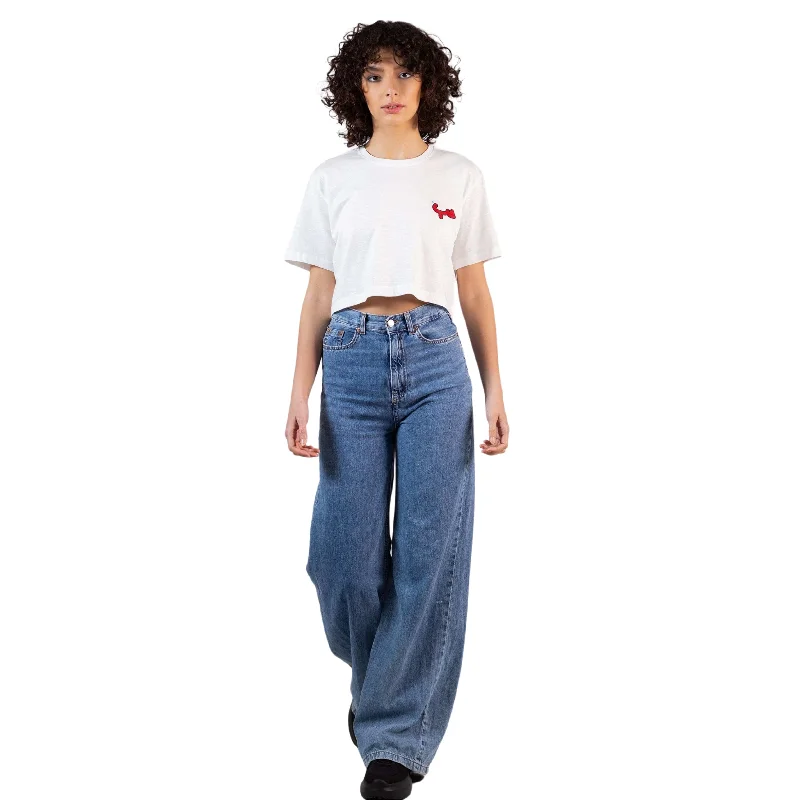 CroptopfinishBOSHIES - White Side Hobb Crop Top