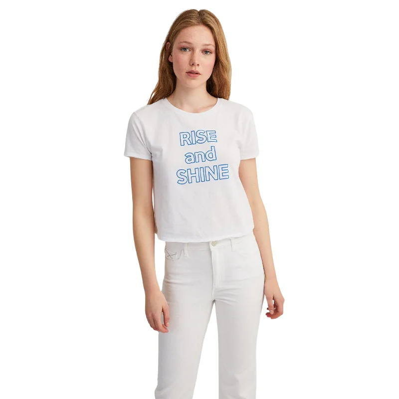 CroptopsecurityOXXO - Rise And Shine Printed Cropped T-Shirt