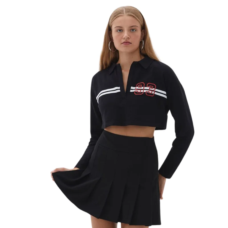 CroptopdyeOXXO - Polo Neck Crop Sweatshirt