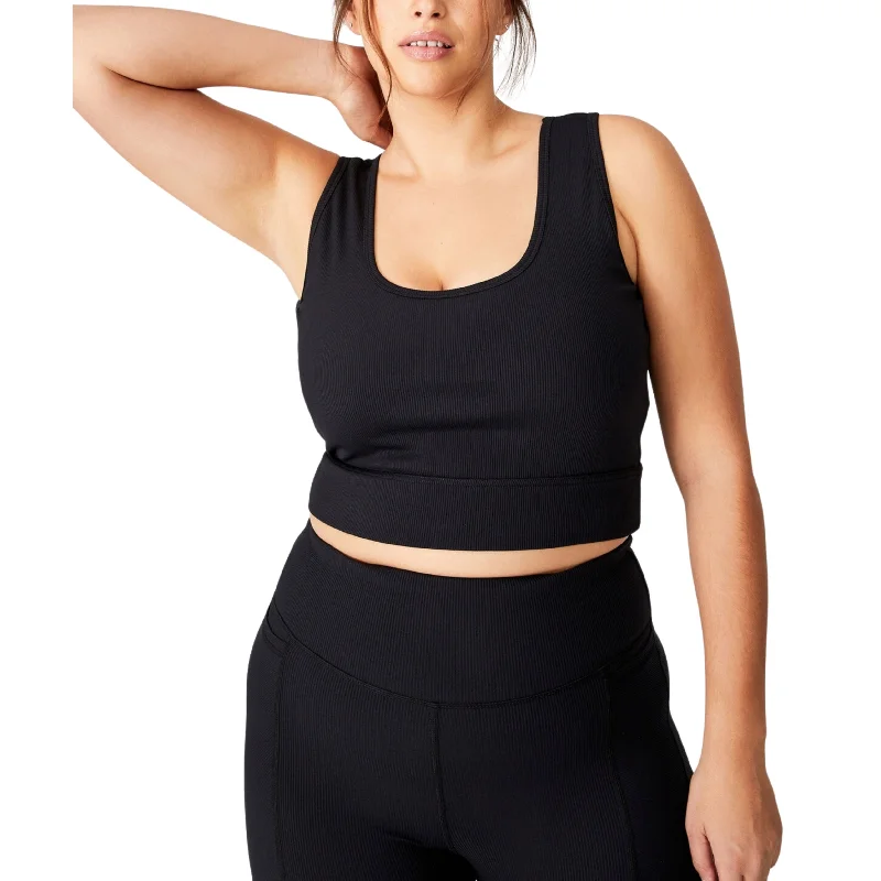 CroptopwoolCOTTON ON - Plus Size Active Rib Crop Tank Top