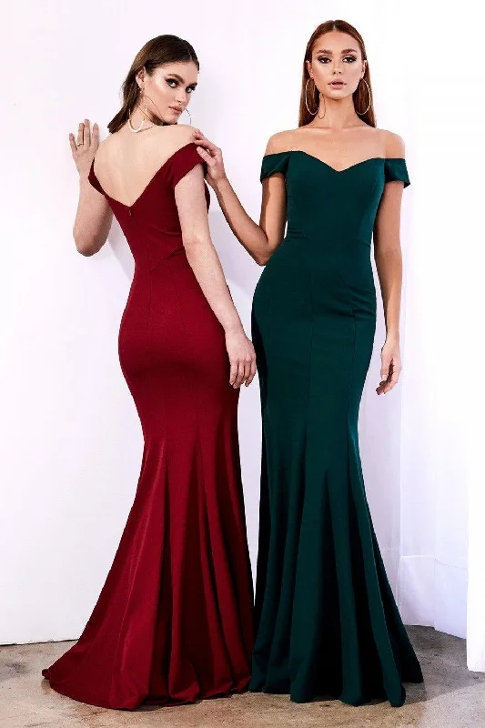 TightnessCinderella Divine CD711 Long Formal Off Shoulder Mermaid Fit Prom Dress