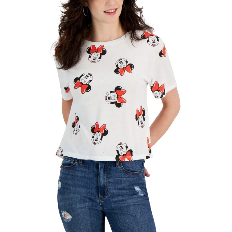 CroptopwovenDISNEY - Minnie Print Cropped T-Shirt