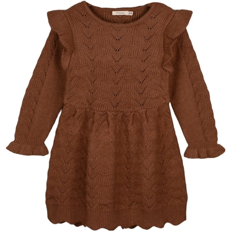 Wrap DressFliink Carob Brown Benna New Ruffle Dress