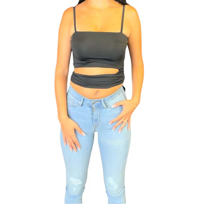 CroptopnetworkFront Cutout Cropped Top