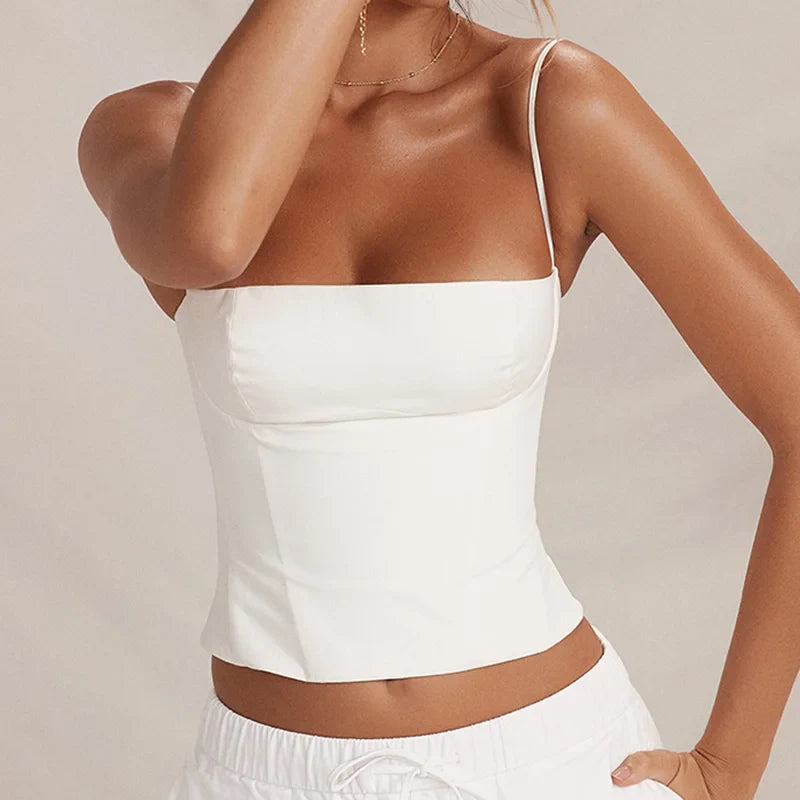 CroptopfashionSquare Neck Crop Cami Top for Sunny Days