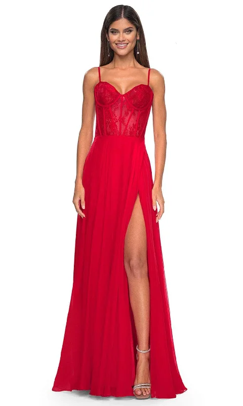 TightbootLa Femme 32276 - Bustier High Slit Prom Dress