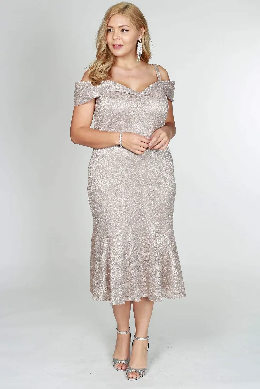 TightgameR&M Richards 2154W Short Plus Size Dress Champagne