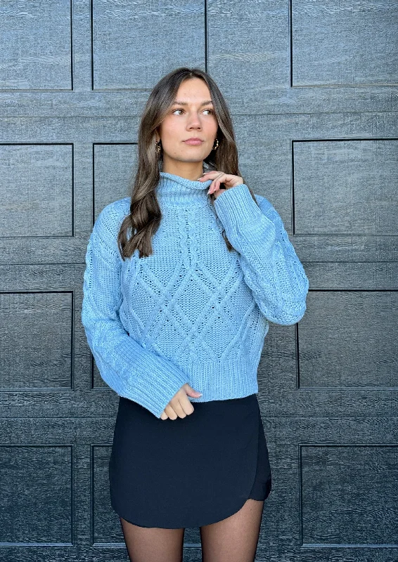 Performance Knit TopsCuddle Up Knit Sweater Blue