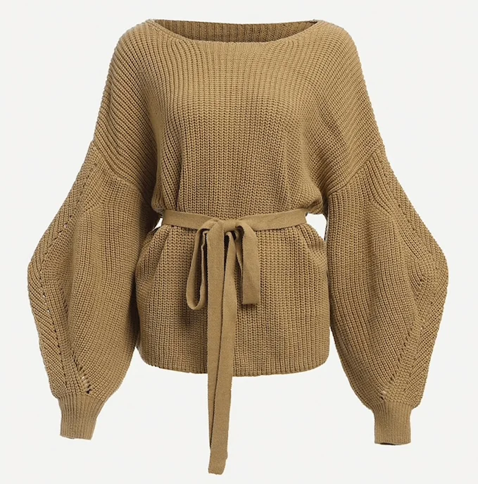 Organic Cotton Knit TopsKALEY’S KHAKI KNITTED SWEATER