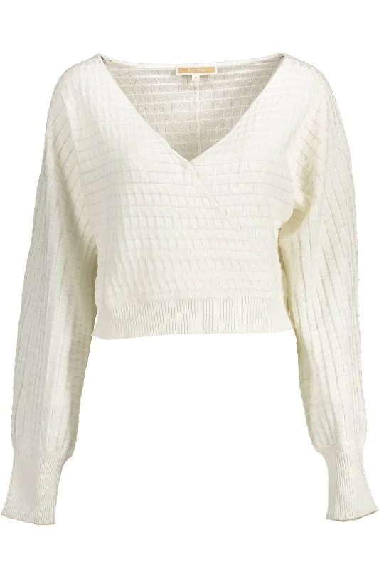 Layered Knit TopsKocca White Cotton Women Sweater