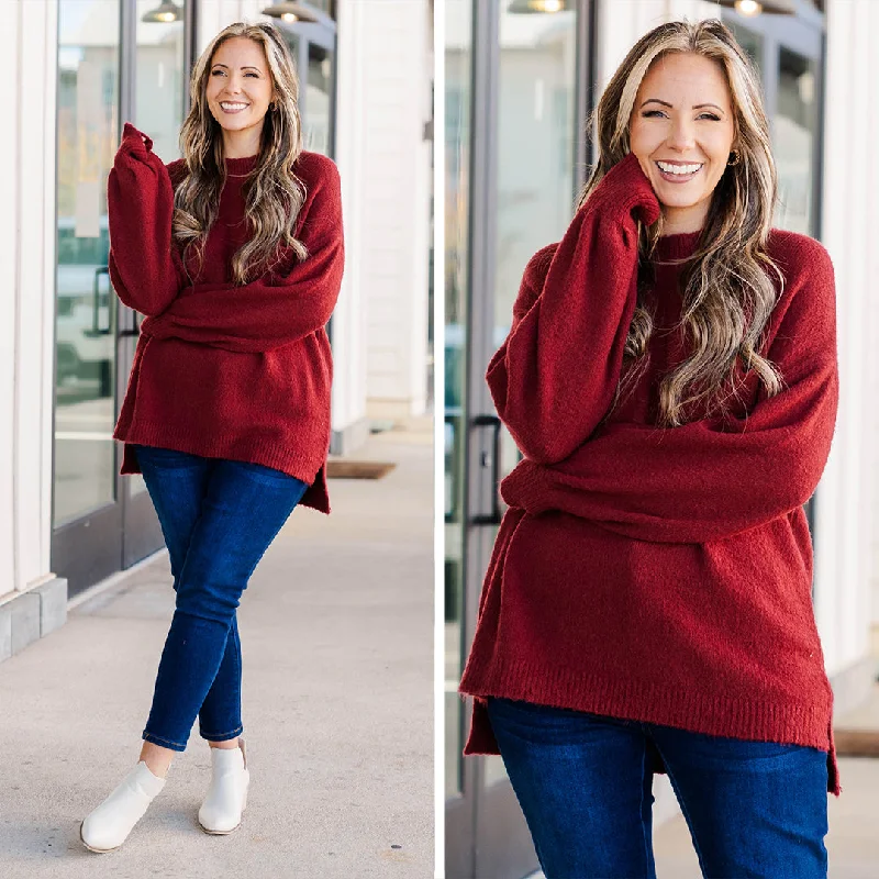 Fall Knit TopsReliable Love Sweater, Wine