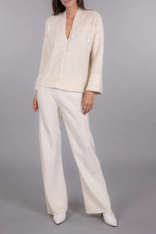 Bamboo Knit TopsSEQUIN EMBELLISHED SWEATER