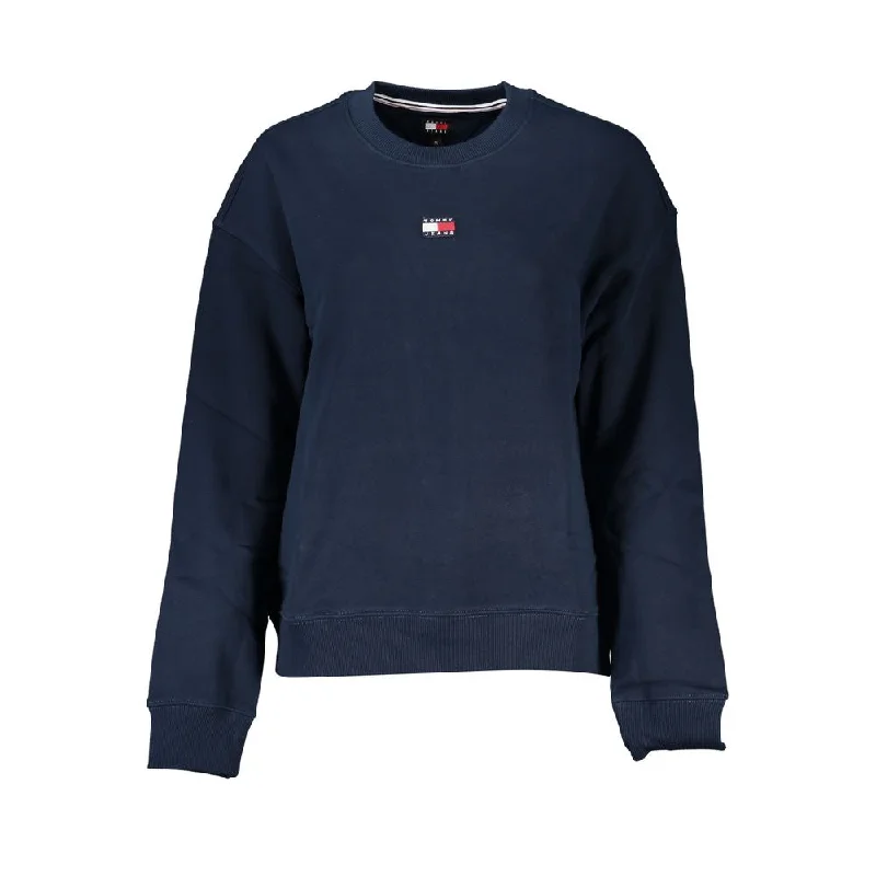 Zippered Knit TopsTommy Hilfiger Blue Cotton Women Sweater