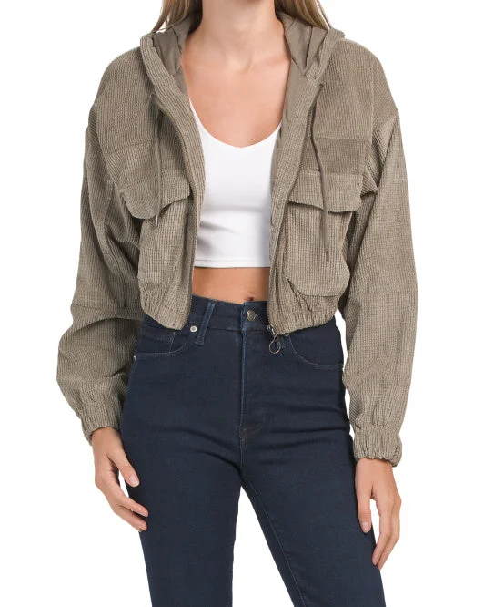 Quilted JacketsASHLEY BY 26 Crop Jacket With Cargo Pockets