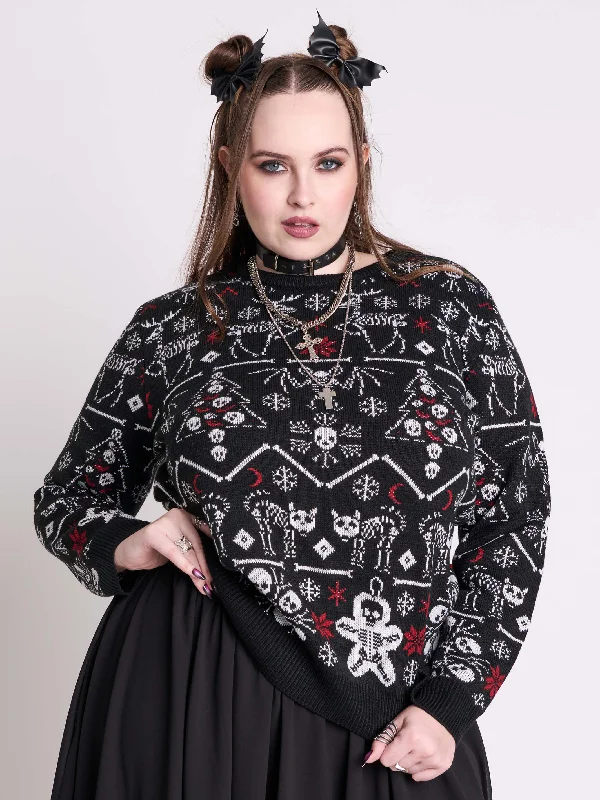 Embellished Knit TopsCreepy Xmas Sweater