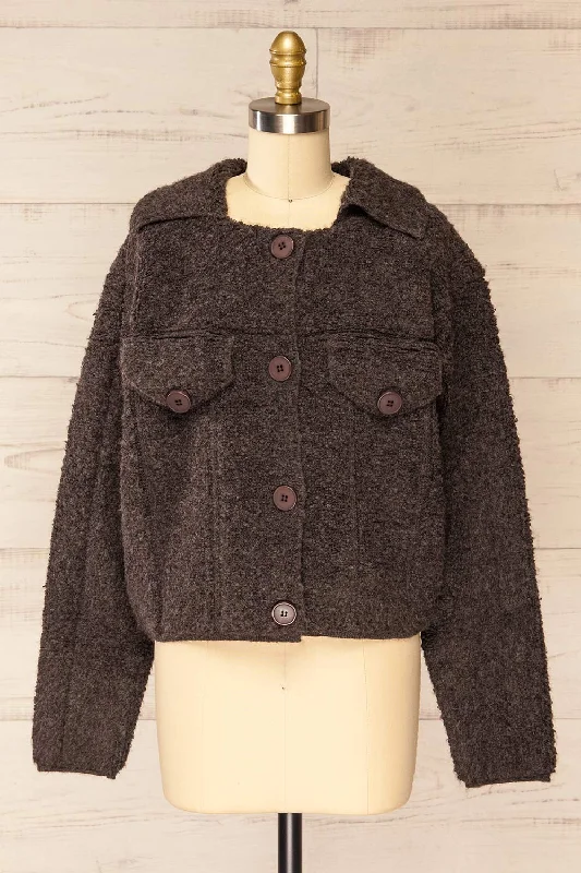 Nylon JacketsFuji Dark Grey | Boxy Fuzzy Jacket