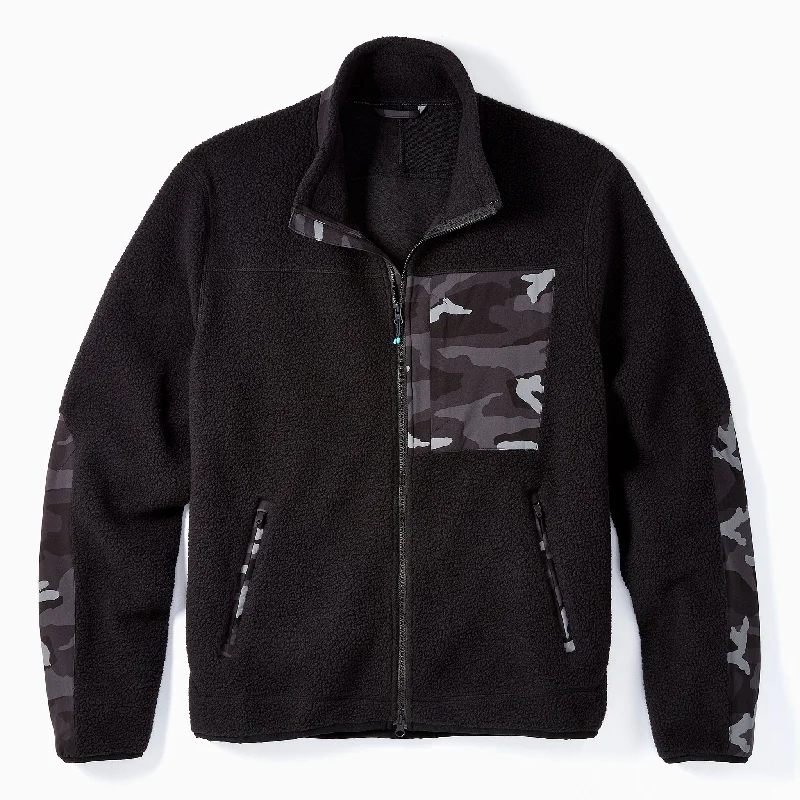 Track JacketsHigh Pile Sherpa Jacket in Black Camo