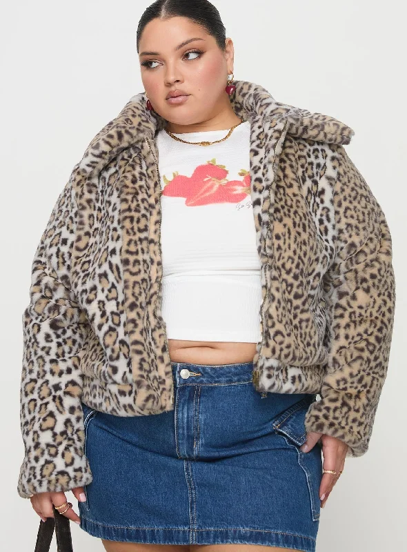 Summer JacketsPopstar Jacket Cream Cheetah Curve