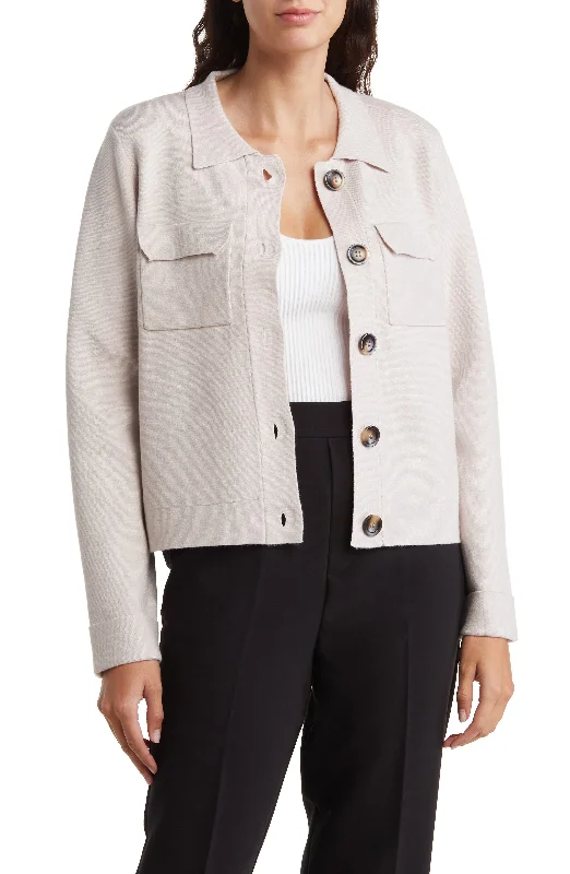 Rainproof JacketsT Tahari Sweater Crop Jacket